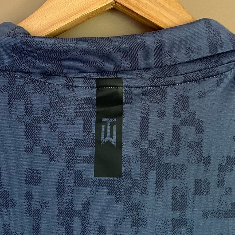 {Nike} Dri-Fit Tiger Woods Short Sleeve Golf Polo in Digi Camo Blue - Mens XL - Picture 12 of 13